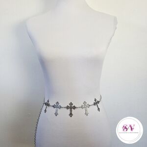 Silver Cross Chain Belt